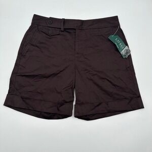 Lauren by Ralph Lauren Brown Seafarer Cuffed Shorts NWT Womens Size 2